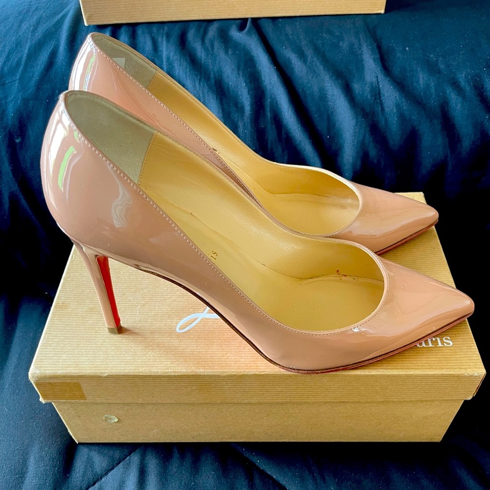 Louboutin Women's Pigalle Patent Calf 85MM/ Size 41 / Nude